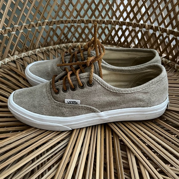Vans Authentic Slim beige washed canvas with leather strings - Picture 4 of 5